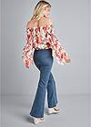 Back View Ruffle Sleeve Floral Top