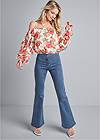 Full front view Ruffle Sleeve Floral Top
