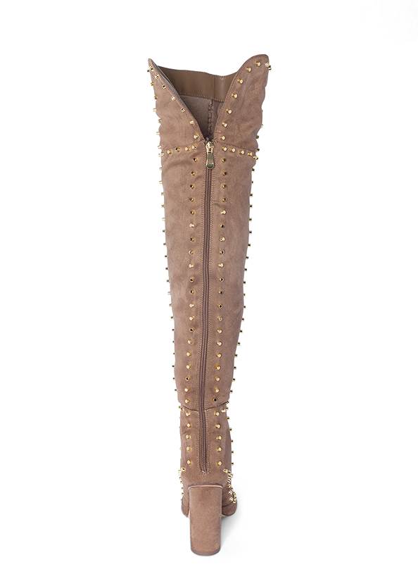 Back View Studded Over The Knee Boots