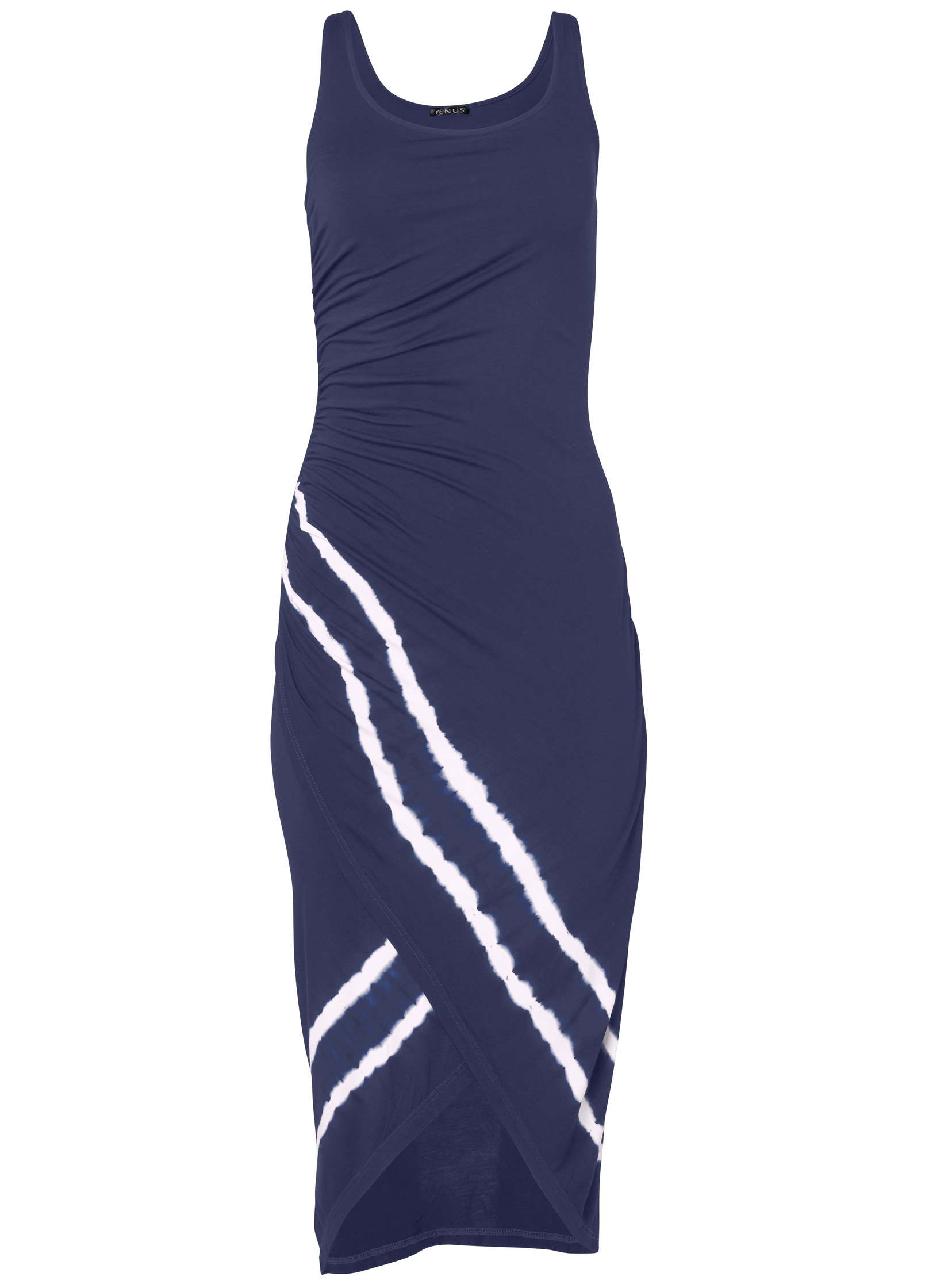 Tie Dye High-Low Dress in Navy & White | VENUS