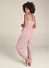 Full back view Smocked Lounge Jumpsuit