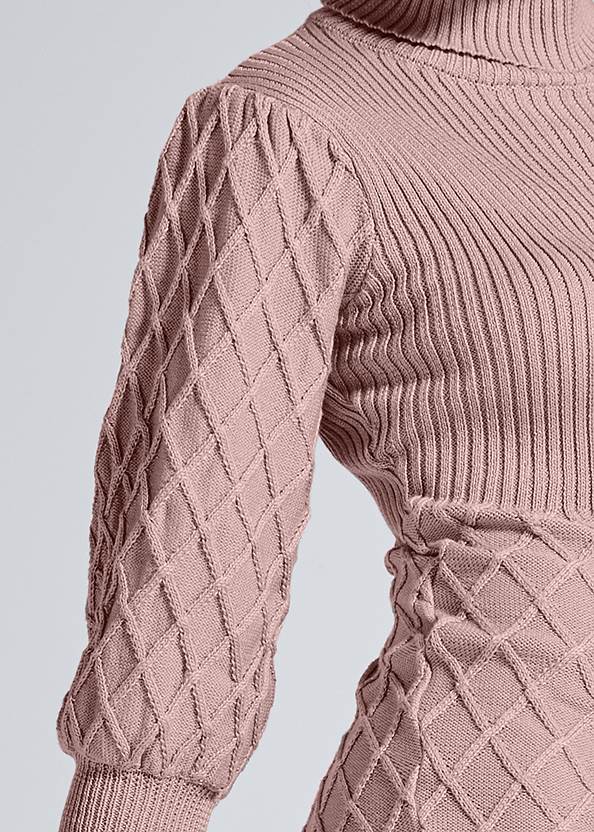 Alternate View Puff Detail Sweater Dress