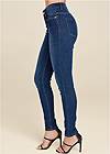 Waist down side view Mid Rise Color Skinny Jeans
