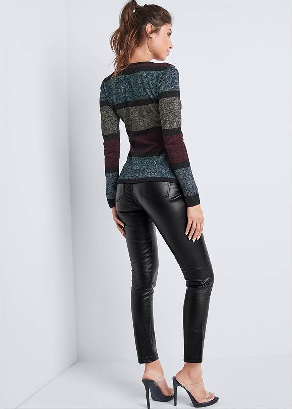 Back View Color Block Sweater