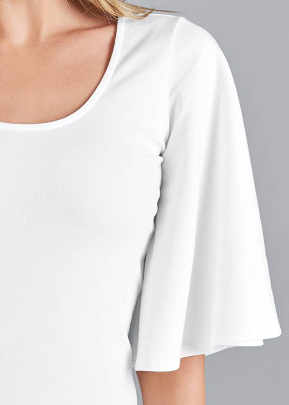 Detail front view Flutter Sleeve Top