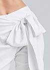 Detail front view Linen Wrap Front Pants