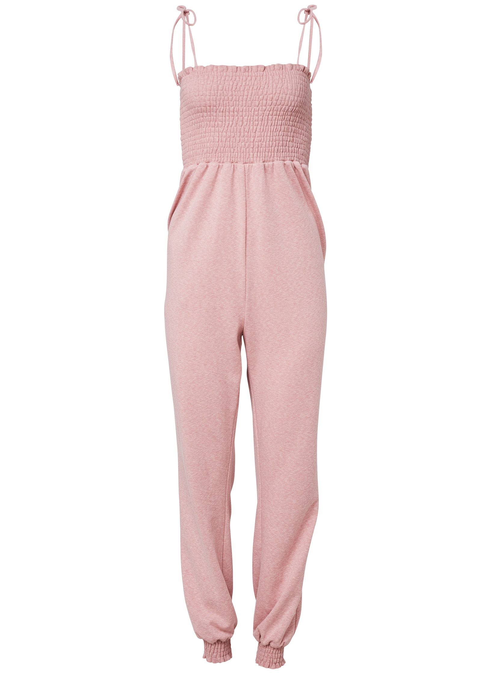 smocked lounge jumpsuit