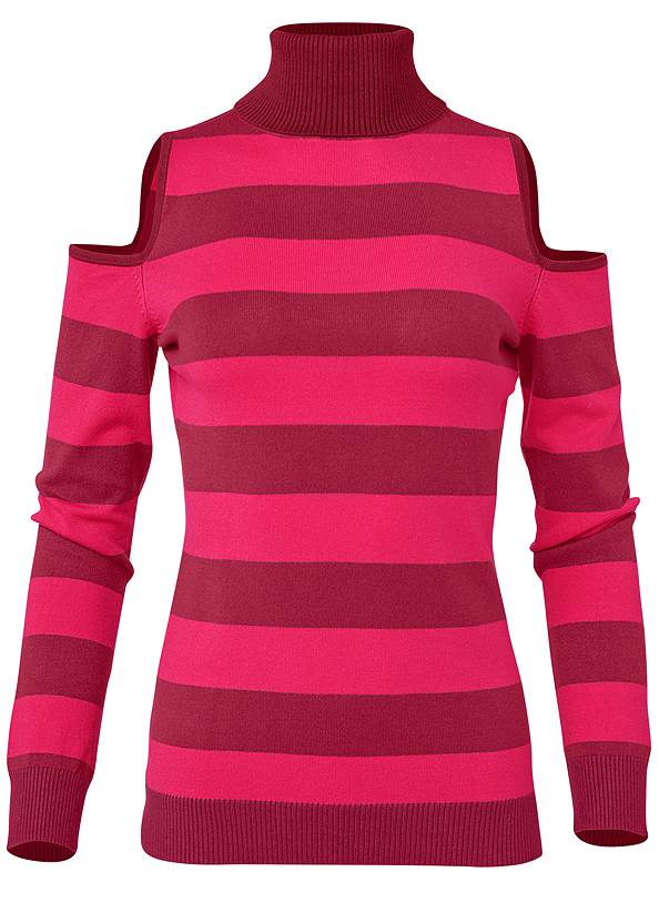 Alternate View Striped Turtleneck Sweater