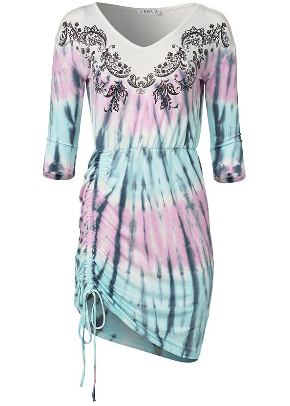 Ghost with background  view Paisley Print Tie-Dye Lounge Dress