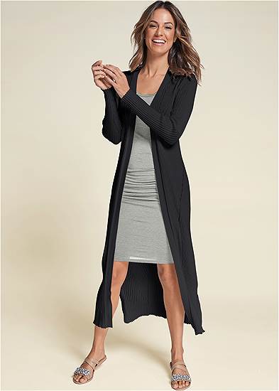 Long Ribbed Duster