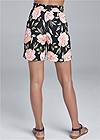 Back View Floral High Waisted Shorts