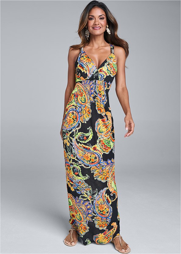 Maxi Dress: Paisley Printed Maxi Dress | VENUS