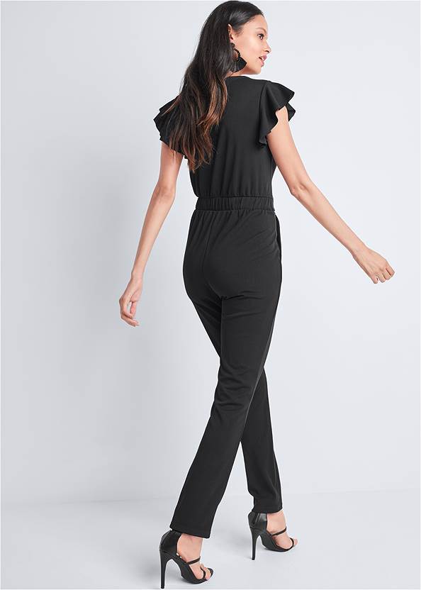 Full back view Ruffle Detail Jumpsuit