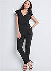 Full front view Ruffle Detail Jumpsuit