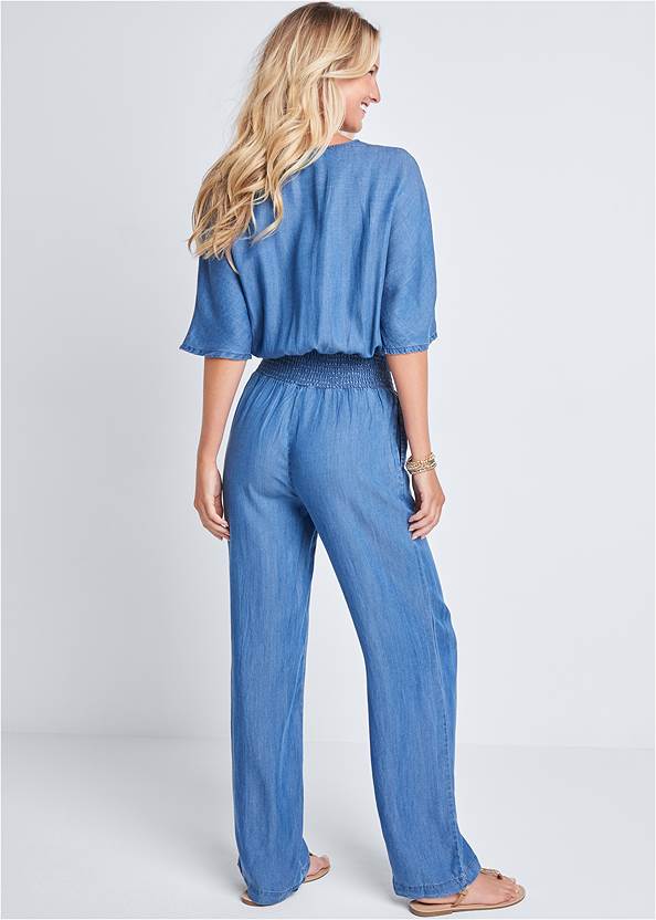 Back View Chambray Jumpsuit
