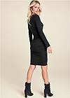 Back View Ruched Long Sleeve Dress