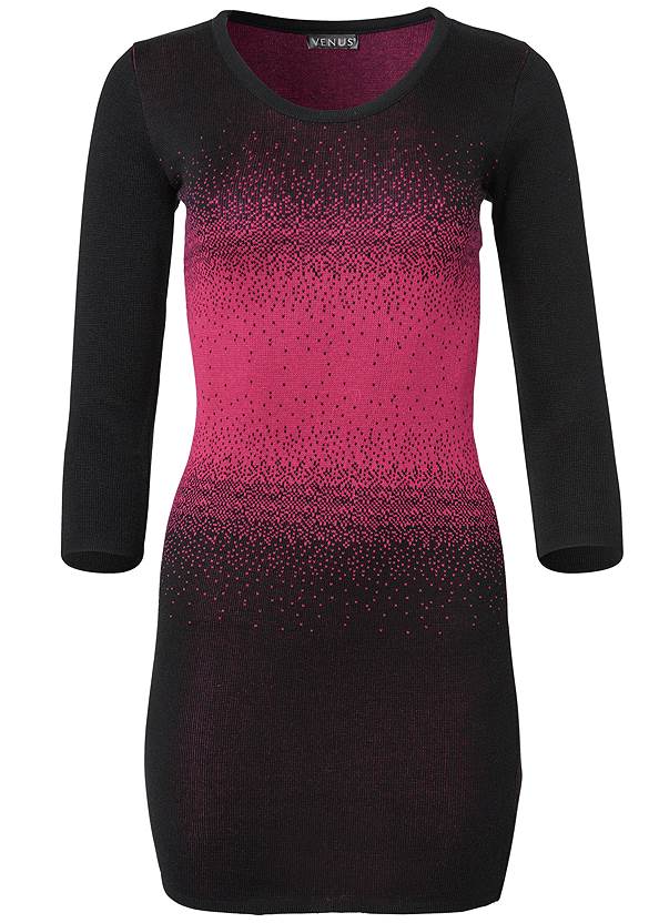 Front View Ombre Sweater Dress