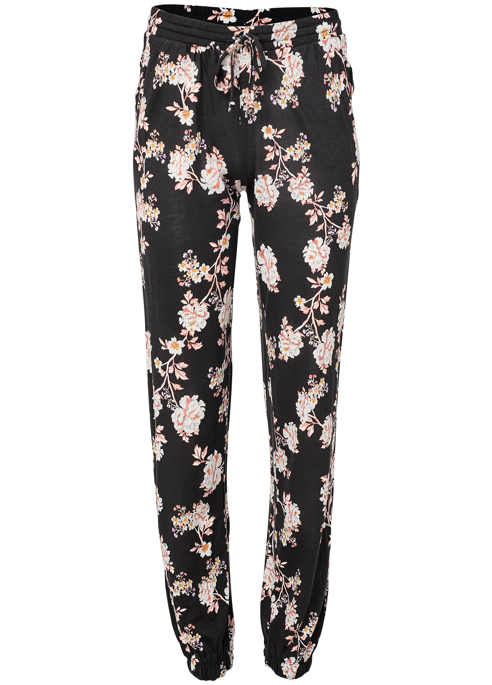 FLORAL PRINTED PANTS in Black | VENUS