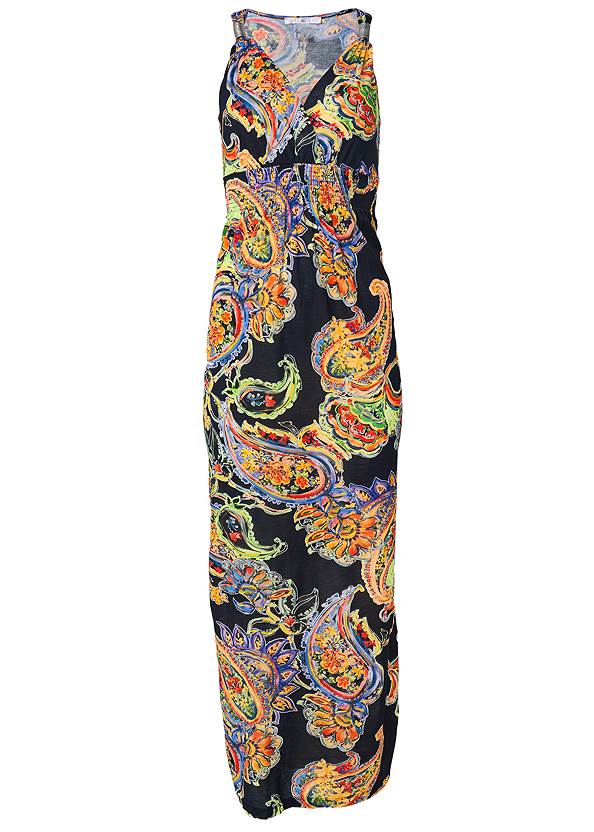 Paisley Printed Maxi Dress in Black Multi | VENUS