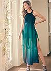 Front View Ombre Glitter Long Dress