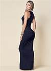 BACK View Ruched Tank Maxi Dress