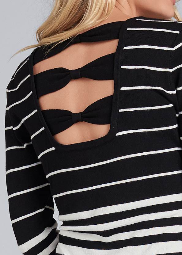 Alternate View Back Detail Striped Sweater