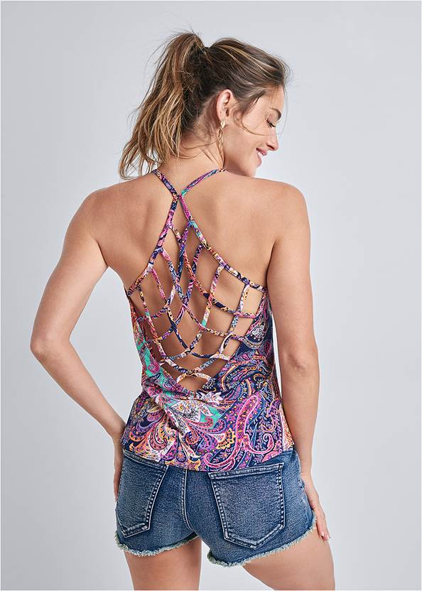 Cropped back view Open Back Strappy Top