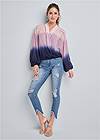 Full front view Ombre Casual Top