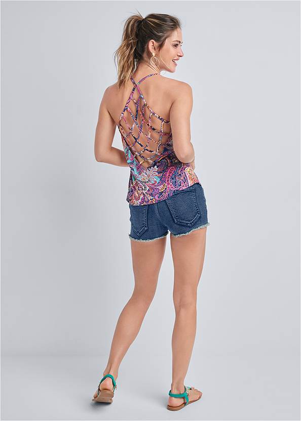 Full back view Open Back Strappy Top