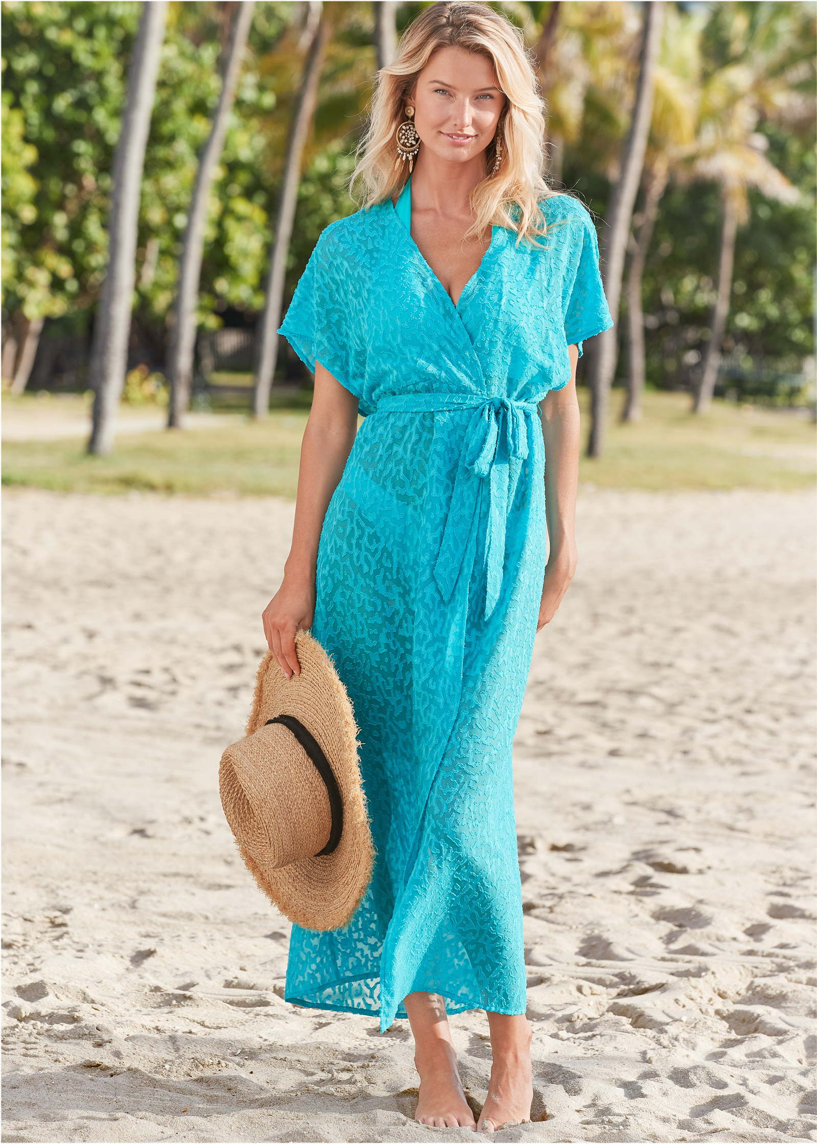 LONG WRAP COVER-UP DRESS