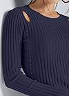 Alternate View Ribbed Cutout Sweater