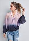 Cropped front view Ombre Casual Top
