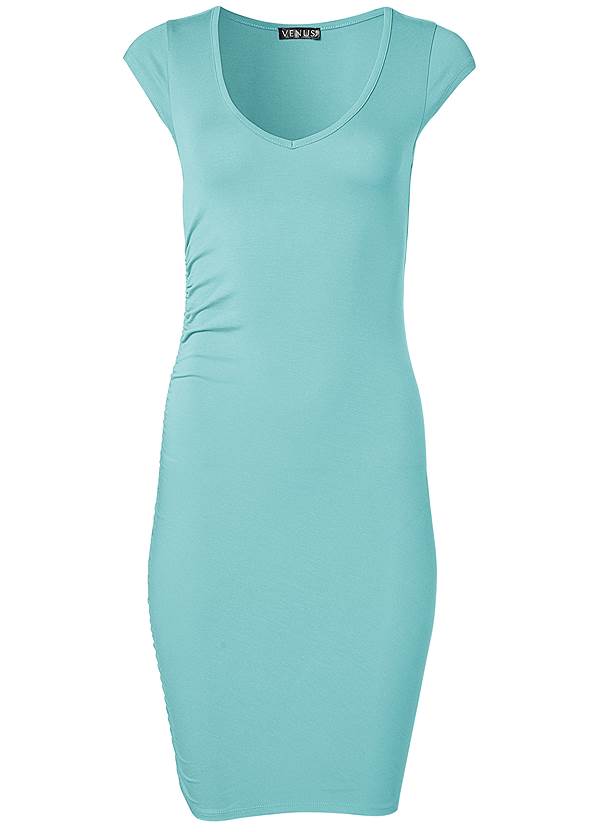 Alternate View Scoop Neck Ruched Dress