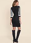 Full back view Color Block Sweater Dress