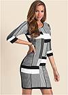 Full front view Color Block Sweater Dress