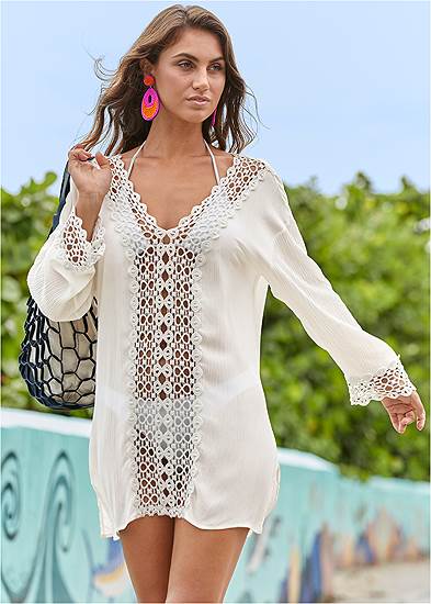 Crochet Trimmed Cover-Up Tunic