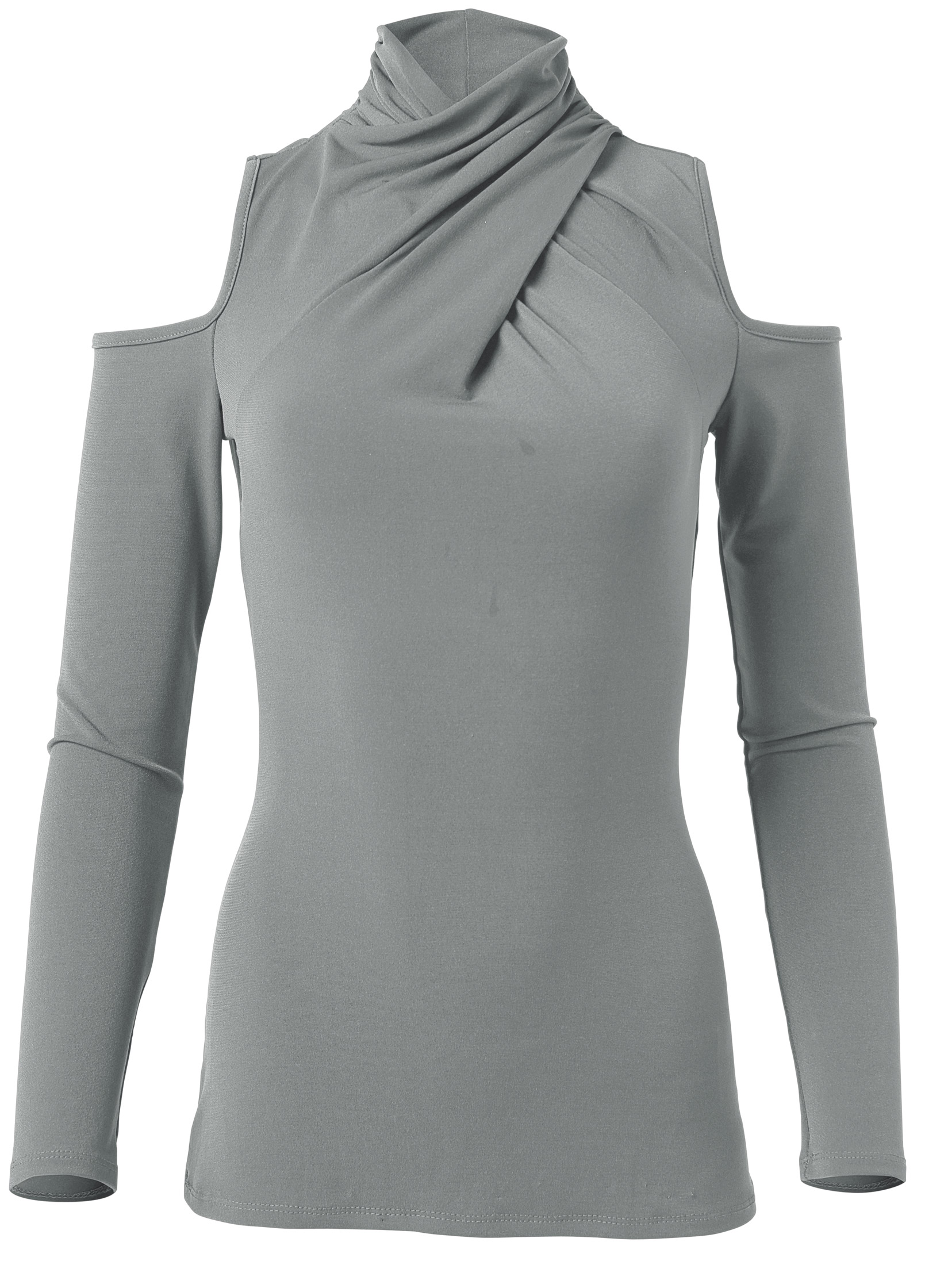 gray mock neck top