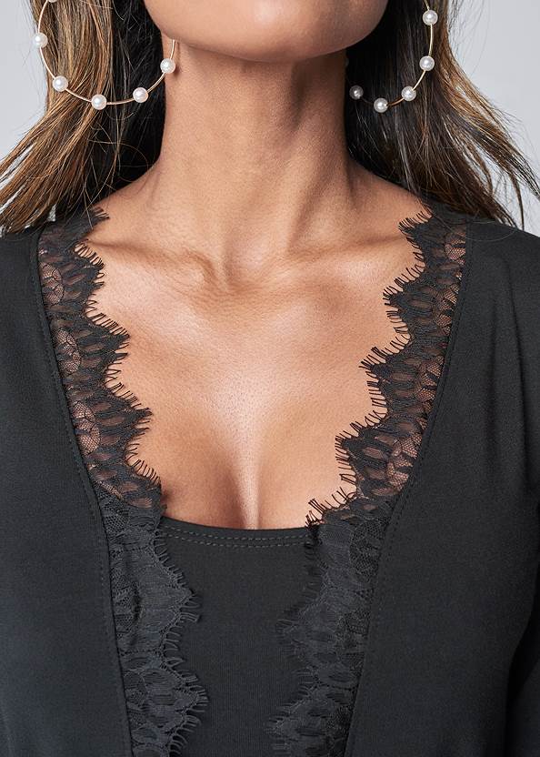 Alternate View Lace Detail Top