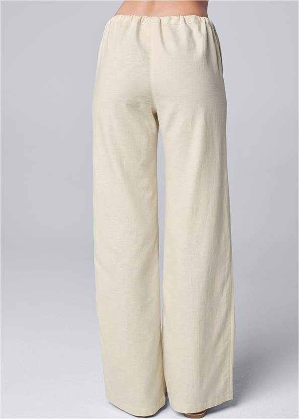 Back View Linen Drawstring Pants
