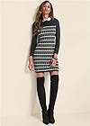 Front View Collared Sweater Dress