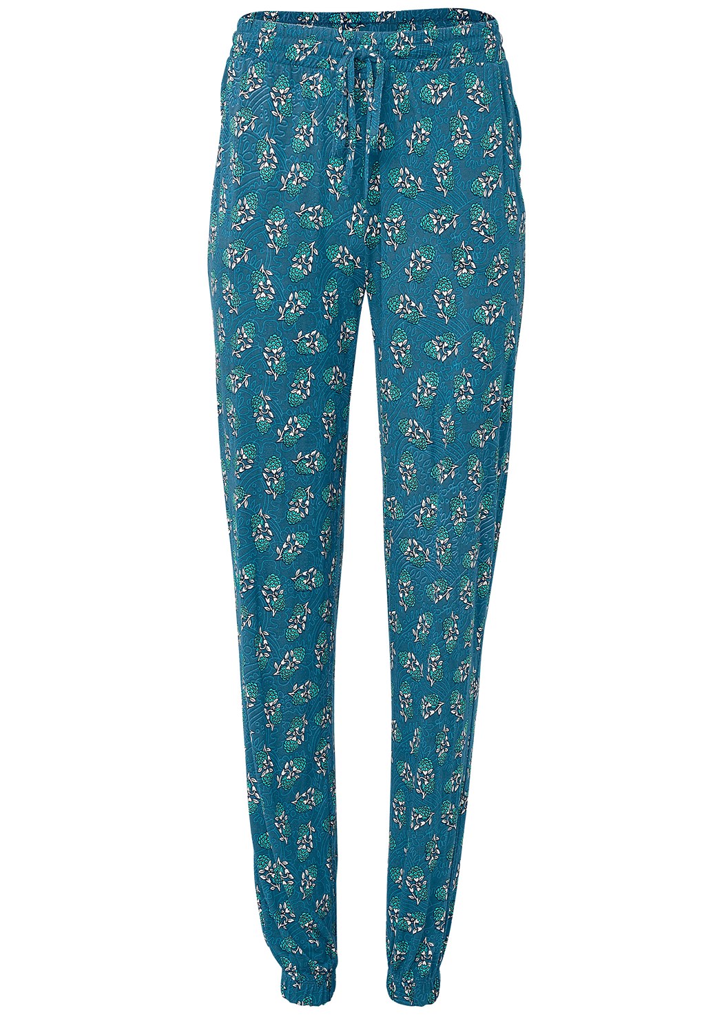 Plus Size Printed Jogger Pants in Blue Multi | VENUS