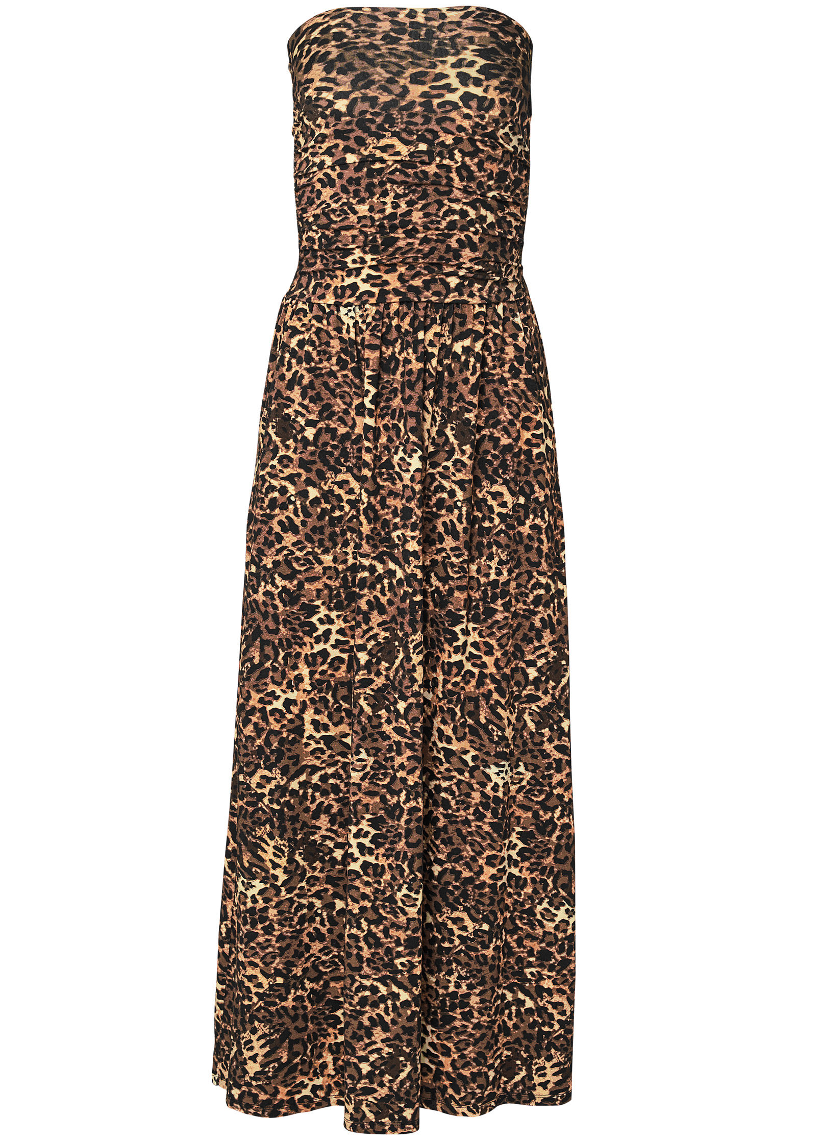 Printed Maxi Dress - Brown Multi | VENUS