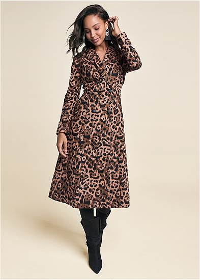 Long Leopard Print Coat