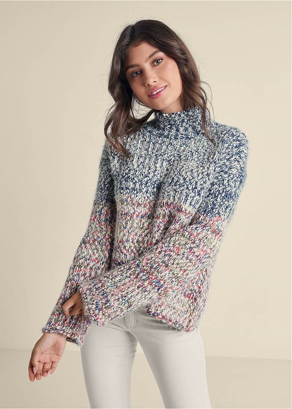 Alternate View Marled Knit Mock-Neck Sweater