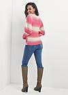 Full back view Ombre Striped Sweater