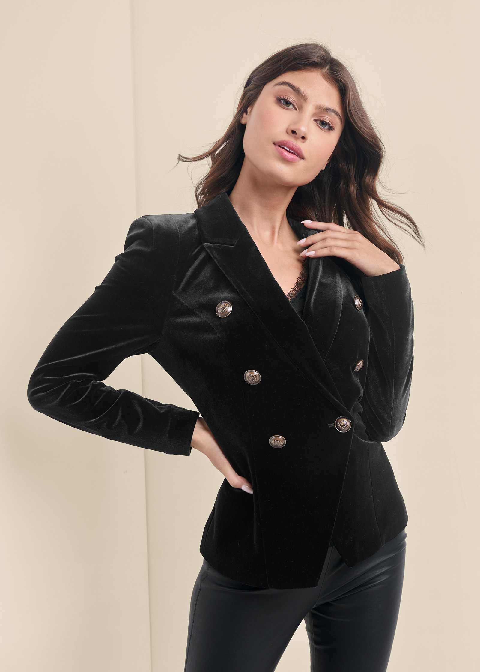 fitted velvet blazer womens