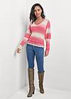 Full front view Ombre Striped Sweater