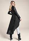 Back View Lace Detail Trench Coat