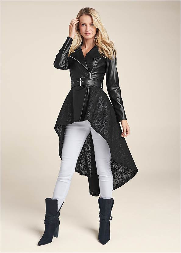 Full front view Lace Detail Trench Coat