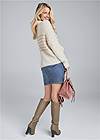 Full back view Striped Mock-Neck Sweater